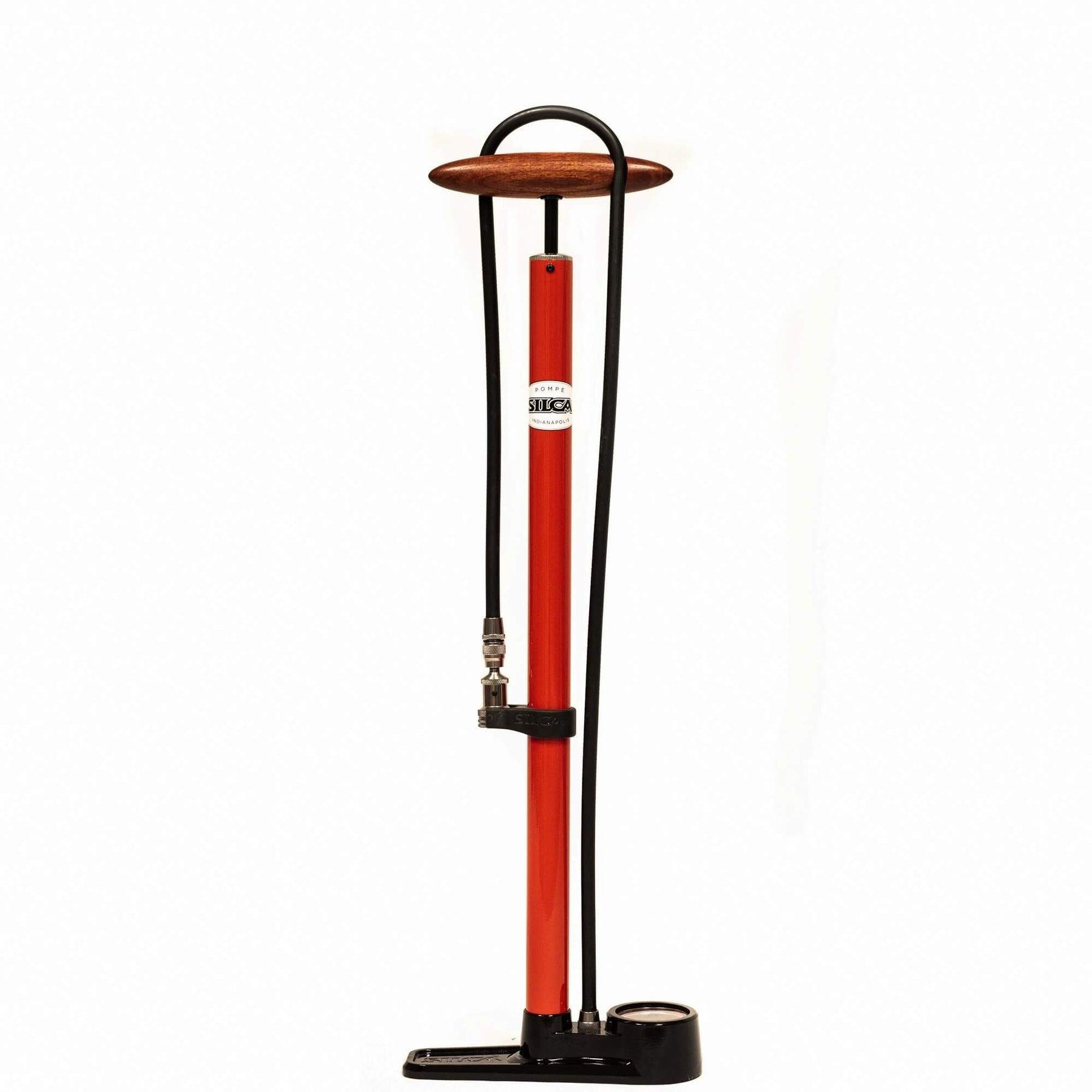 Silca Pista High Pressure Floor Pump (Red) | Cycling Gears Hub - Cycling Gears Hub