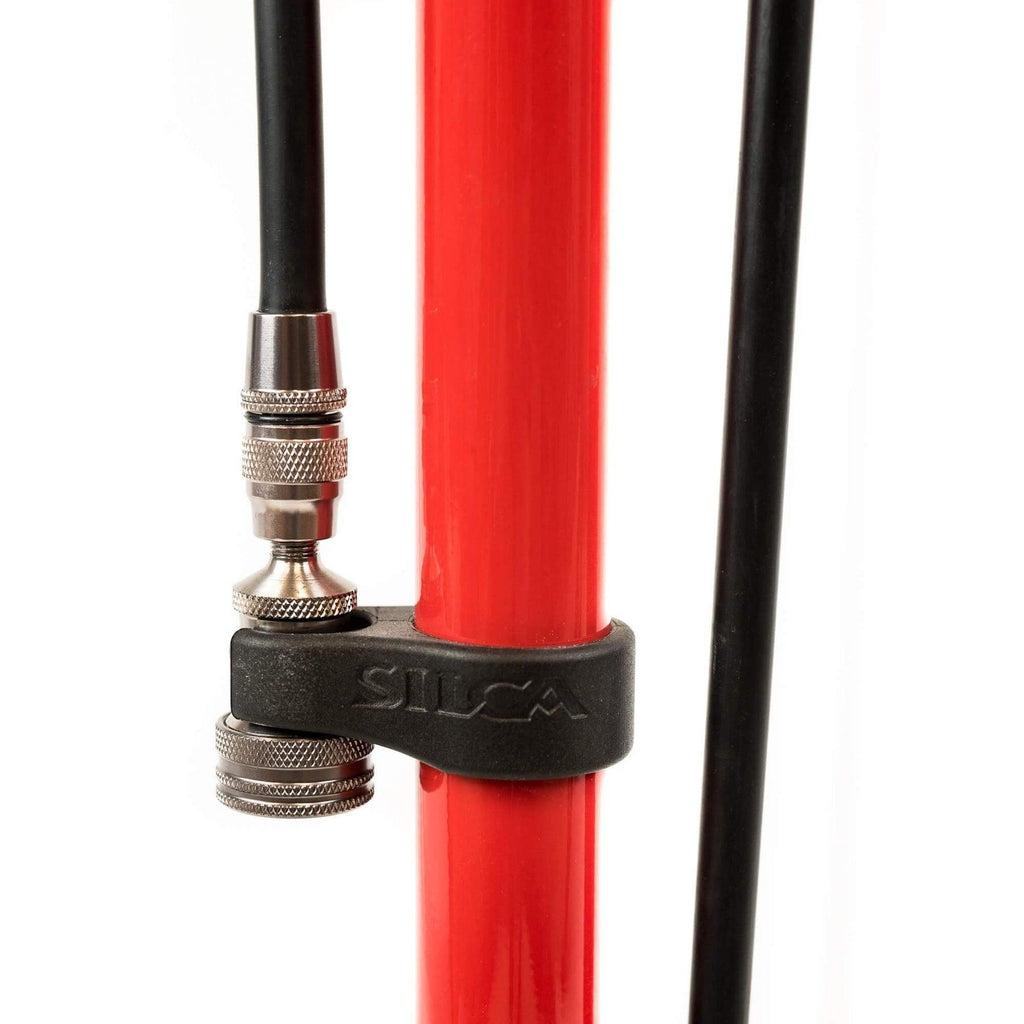 Silca Pista High Pressure Floor Pump (Red) | Cycling Gears Hub - Cycling Gears Hub
