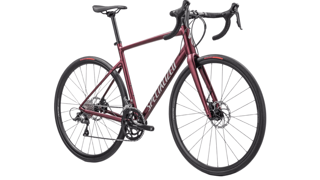 Specialized Allez E5 Disc (Satin Maroon/Silver Dust/Flo Red) | Cycling Gears Hub