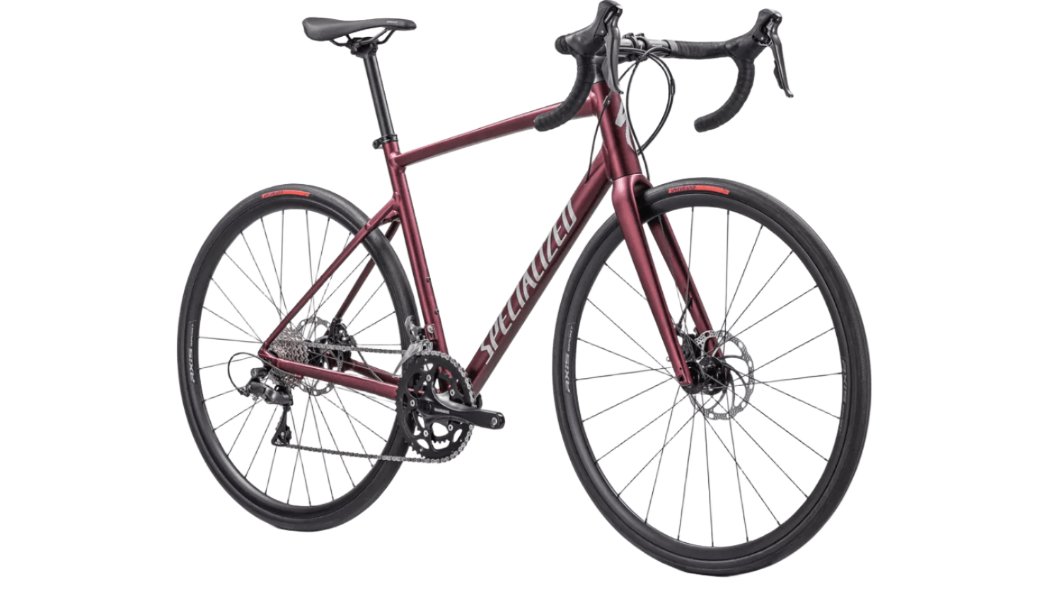 Specialized Allez E5 Disc (Satin Maroon/Silver Dust/Flo Red) | Cycling Gears Hub