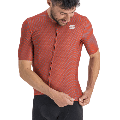 Sportful Checkmate Mens Cycling Jersey (Chilli Red Malives) | Cycling Gears Hub
