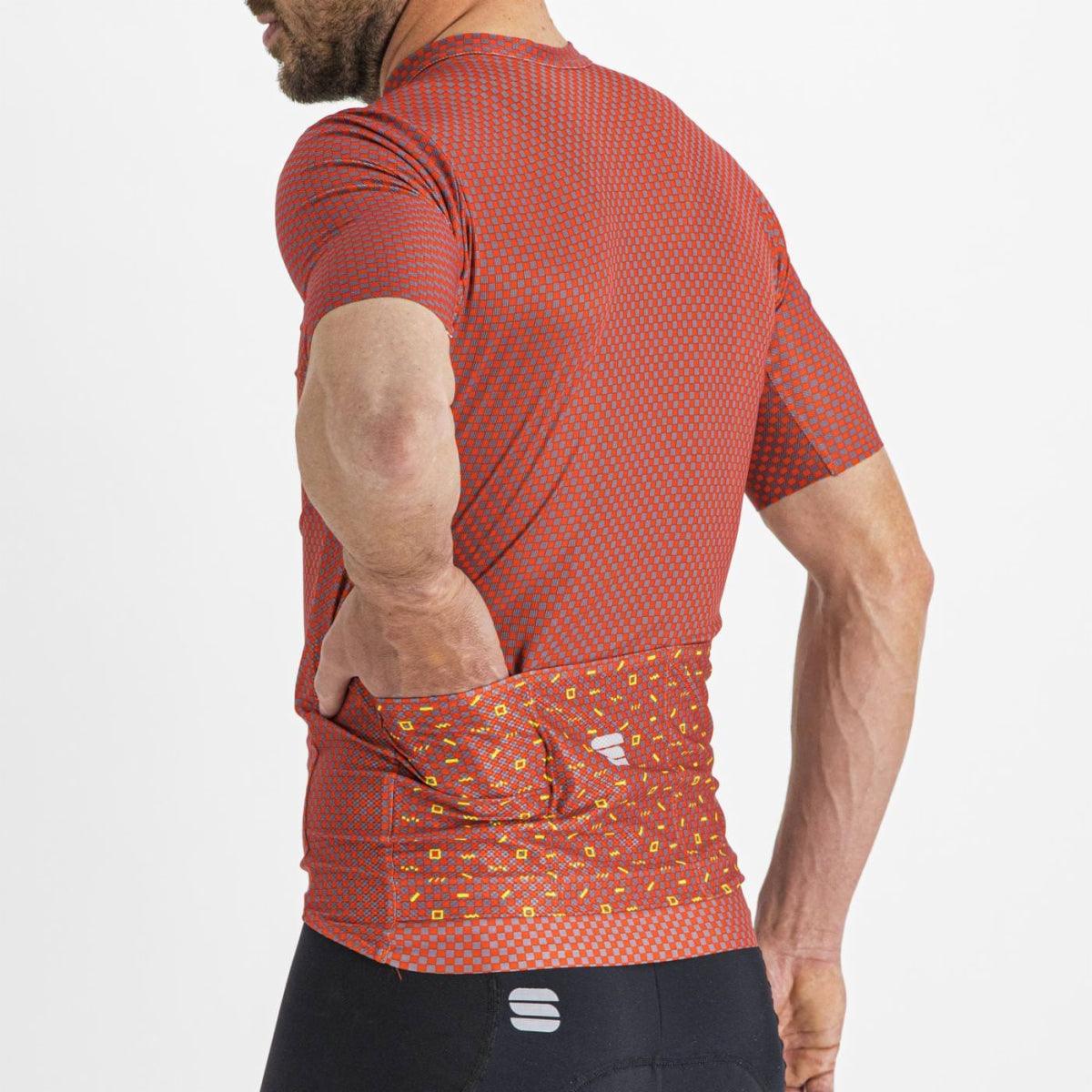 Sportful Checkmate Mens Cycling Jersey (Chilli Red Malives) | Cycling Gears Hub