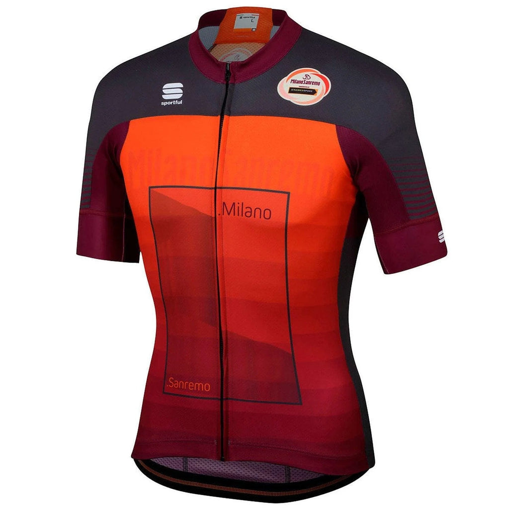 Sportful Milan Sanremo Men’s Cycling Jersey – Orange | Breathable, Race - Inspired, Regular Fit - Cycling Gears Hub