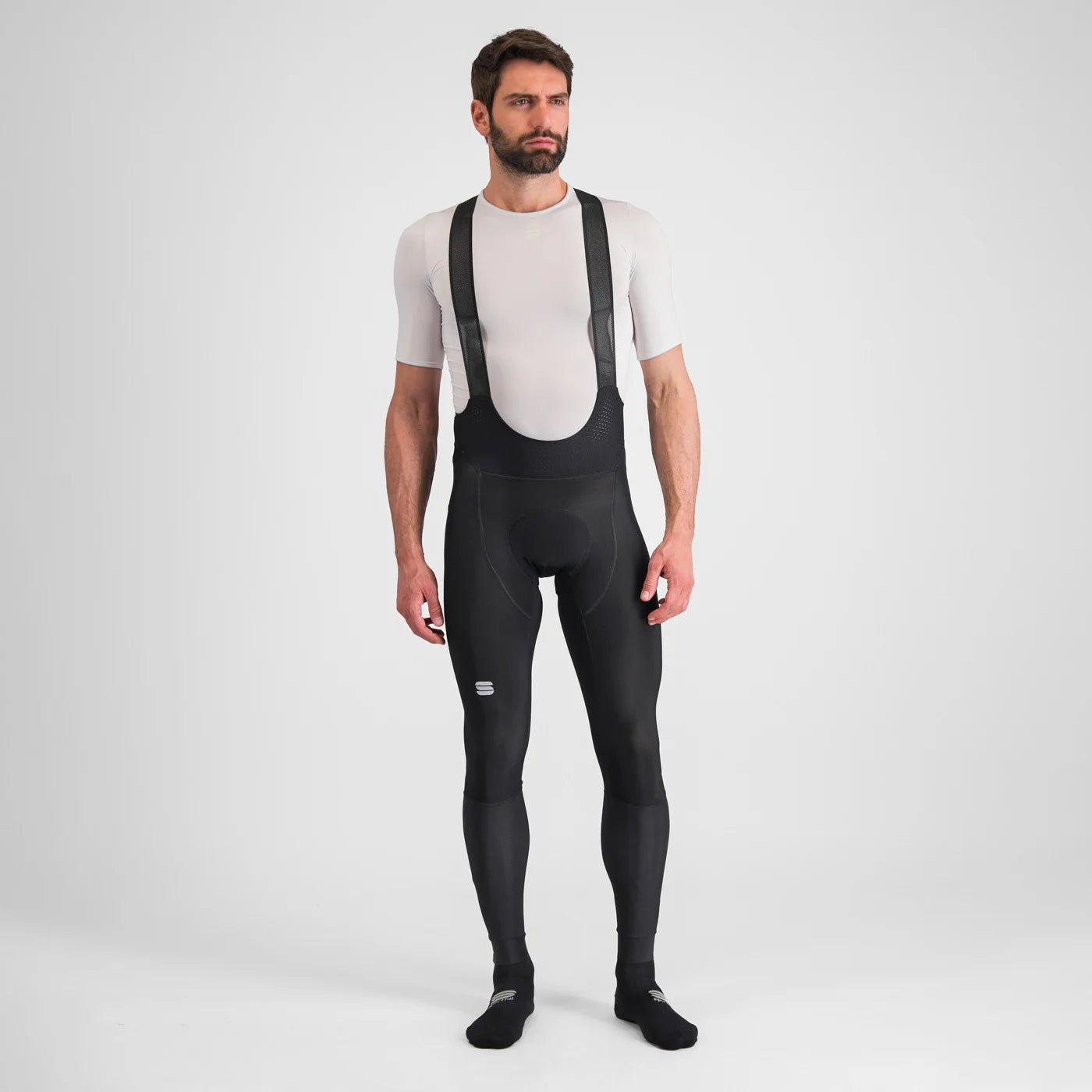 Sportful TC Longs Men's Cycling Bib Tights – Black | Winter Protection, Padded, Performance Fit - Cycling Gears Hub