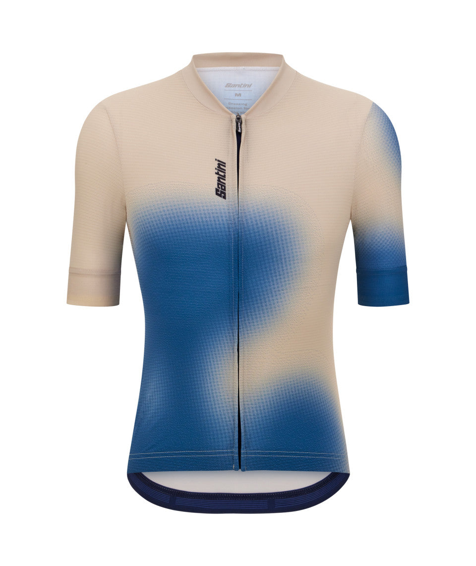 Santini Spot Unisex Cycling Jersey (White/Blue) | Cycling Gears Hub