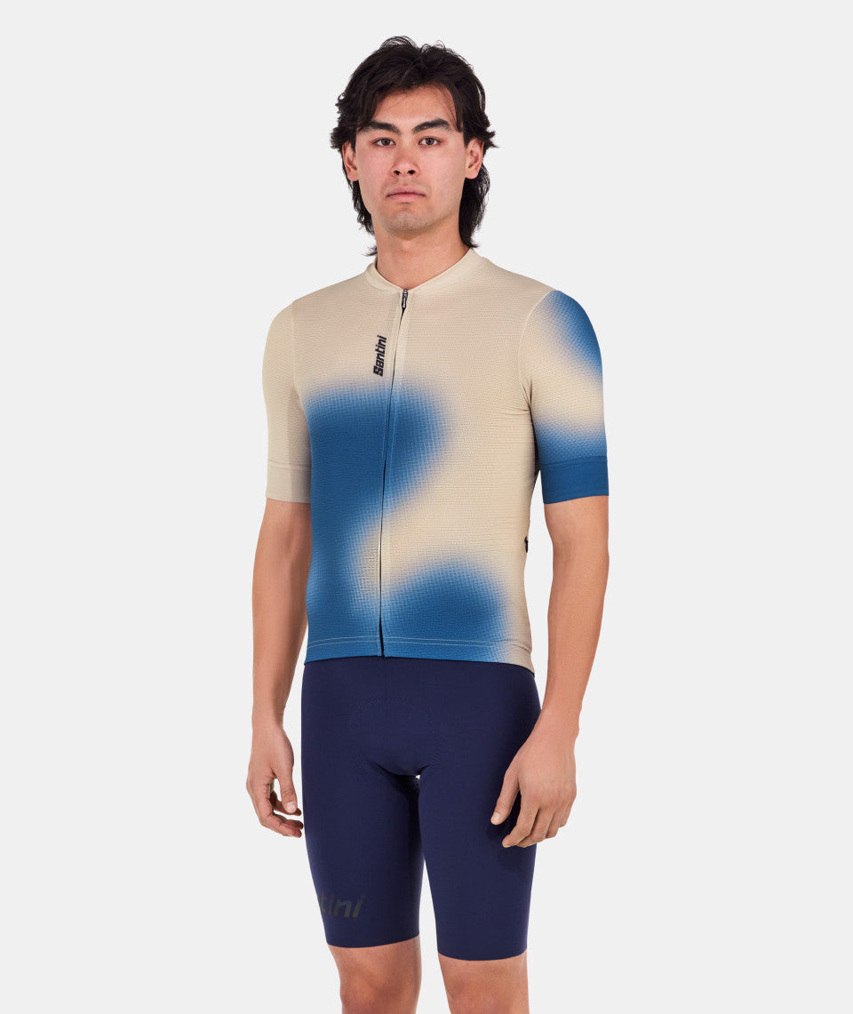 Santini Spot Unisex Cycling Jersey (White/Blue) | Cycling Gears Hub