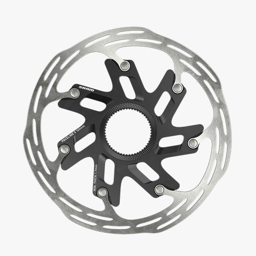 SRAM Force/Red AXS Paceline X Centerlock Disc Brake Rotor w/ Lock Ring (Silver/Black) | Cycling Gears Hub - Cycling Gears Hub