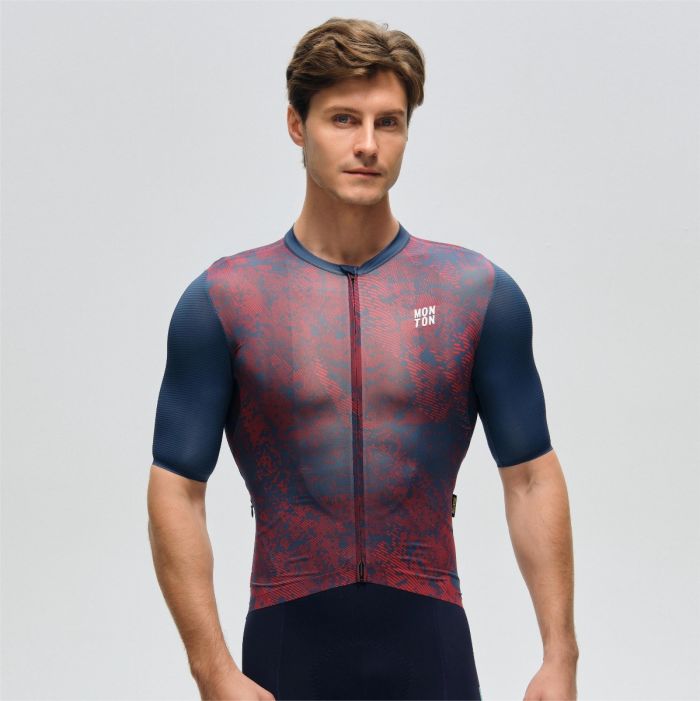 Monton Topography Jersey – Crimson Navy | Performance Cycling Jersey