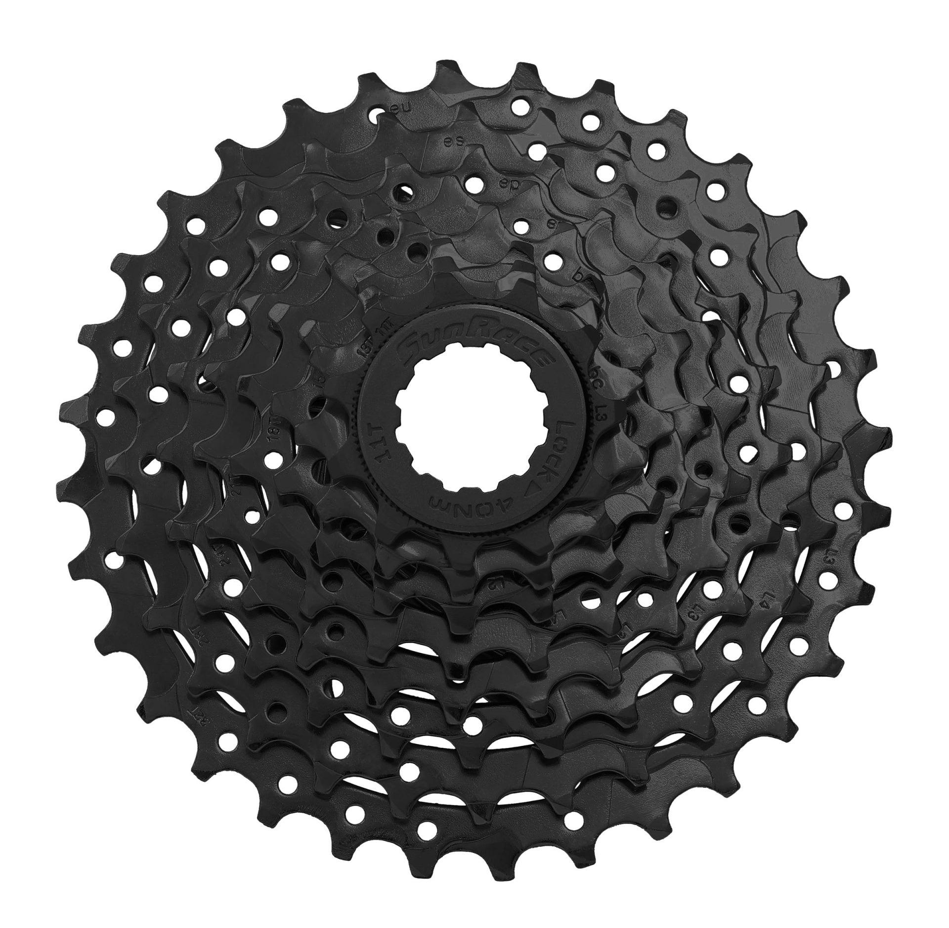 Sunrace M55 8-Speed Cassette - Durable Steel Spider, Fast & Reliable Shifting (Black)