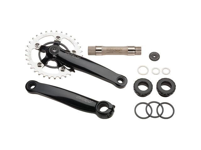 Surly Mr. Whirly Crankset (Black/Silver) | Cycling Gears Hub - Cycling Gears Hub