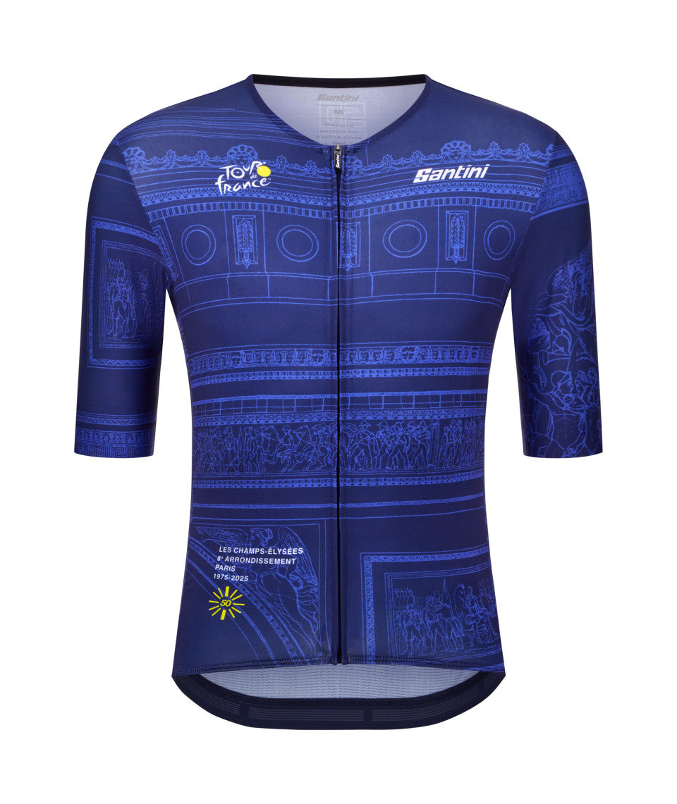 Santini Arrivee Arc De Triomphe Unisex Cycling Jersey (Marine Blue) | Cycling Gears Hub