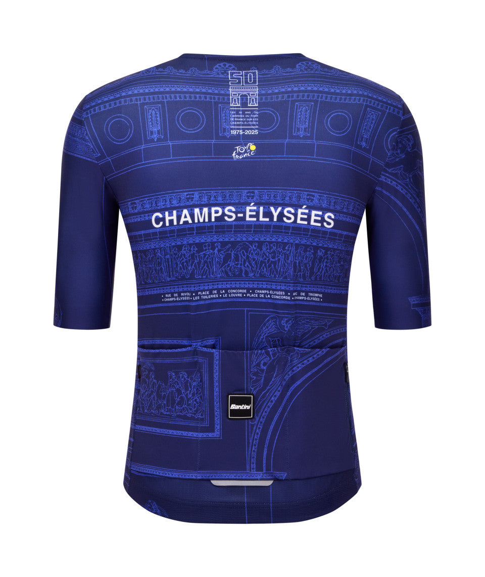 Santini Arrivee Arc De Triomphe Unisex Cycling Jersey (Marine Blue) | Cycling Gears Hub