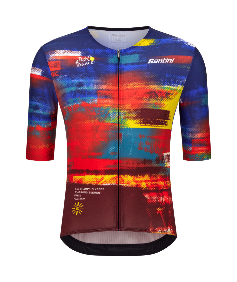 Santini TDF Arrivee Dash Unisex Cycling Jersey (Print) | Cycling Gears Hub
