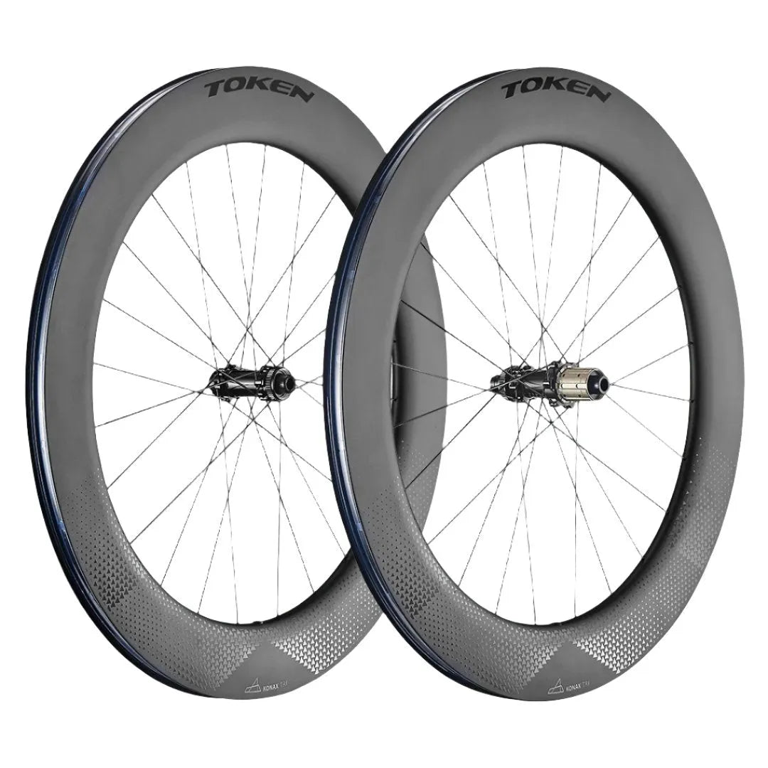 Token Konax Tri Disc Carbon Tubeless Ready Disc Brake Wheel - Shimano/SRAM (Grey) | Cycling Gears Hub - Cycling Gears Hub