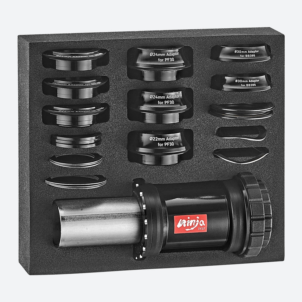 Token Ninja TF38624 PressFit Bottom Bracket for Shimano – BB386/BB392 with TBT Bearings, Black - Cycling Gears Hub