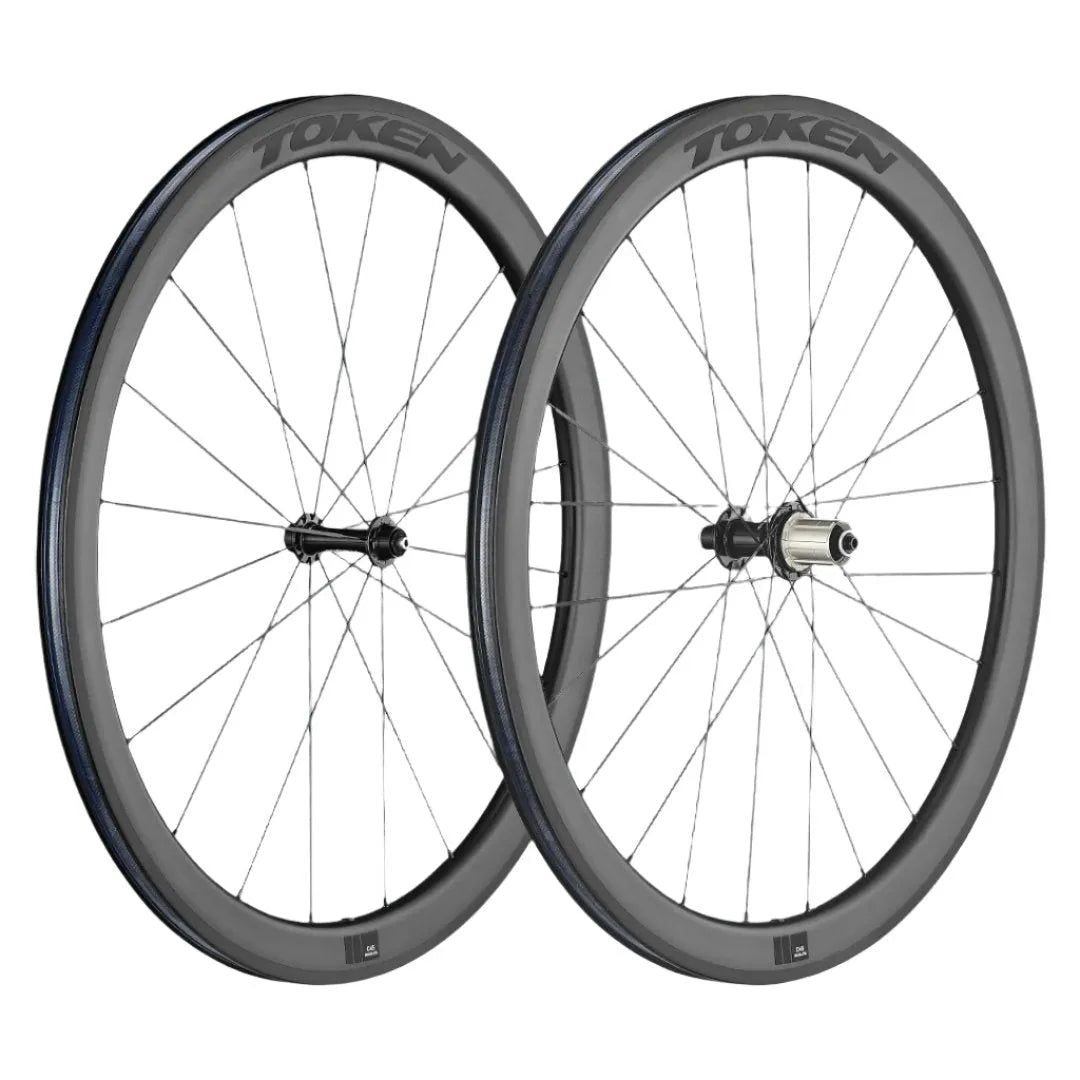 Token Resolute C45R Carbon Tubeless Ready Rim Brake Wheel - SRAM/Shimano (Black) | Cycling Gears Hub - Cycling Gears Hub