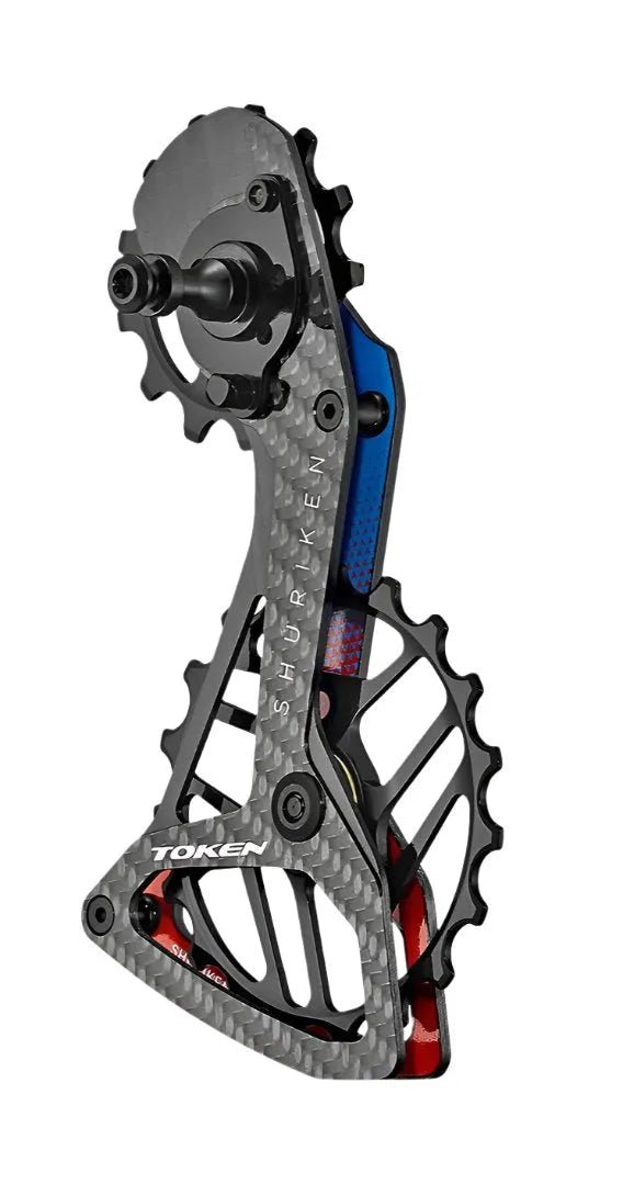 Token TK1739S2 Shuriken Oversized Pulley System (Red/Blue) | Cycling Gears Hub - Cycling Gears Hub