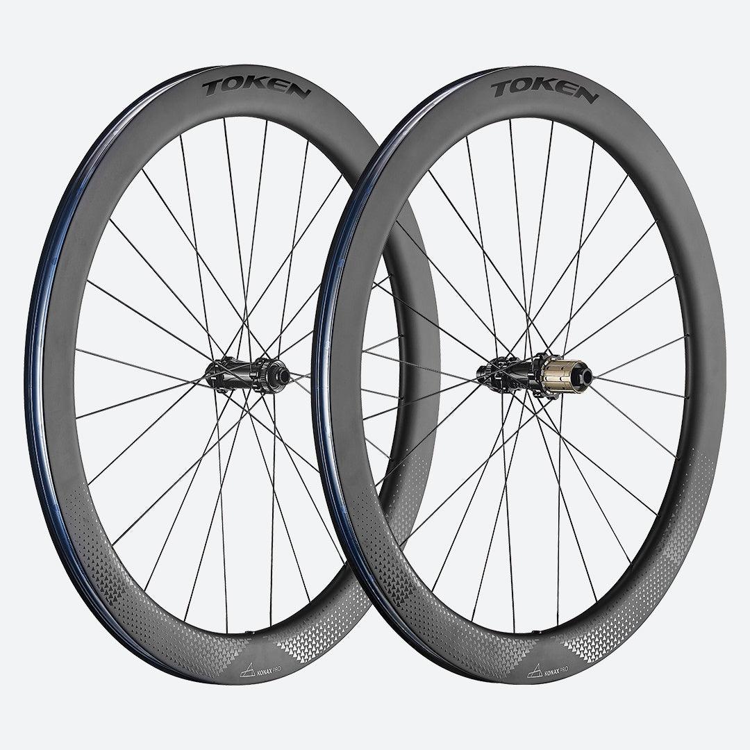 Token Ventous and Konax Pro Carbon Disc Brake Wheel - Shimano/Sram (Black/White Decal) | Cycling Gears Hub - Cycling Gears Hub