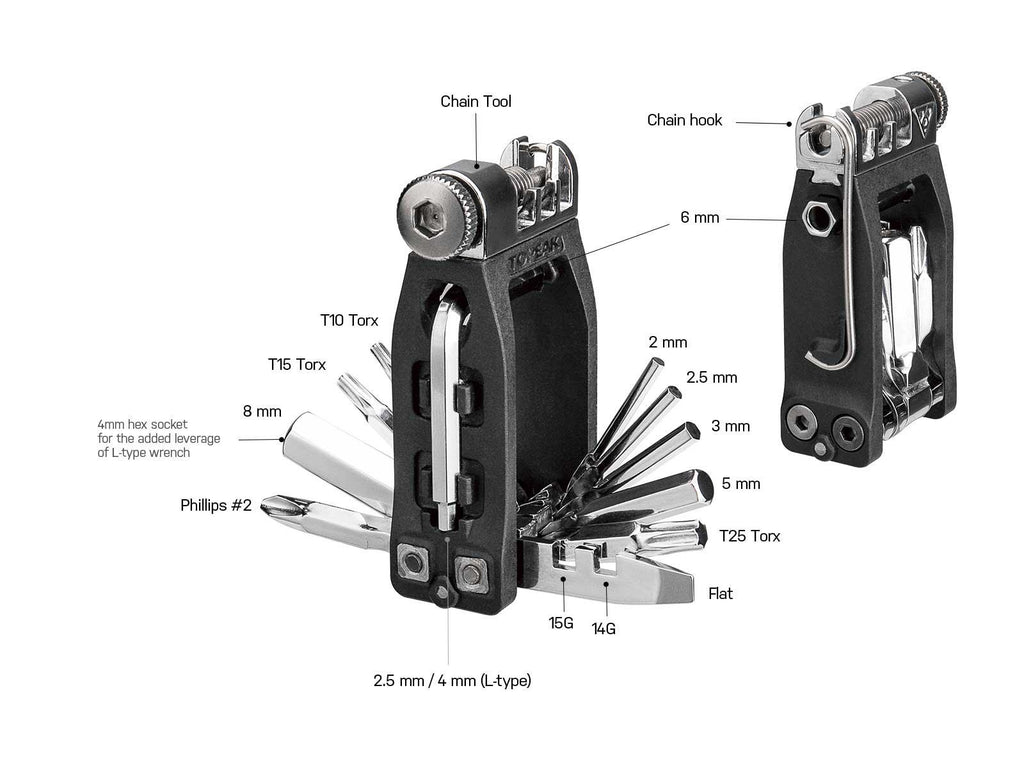 Topeak Ninja 16+ Mini Function Tool | Cycling Gears Hub - Cycling Gears Hub