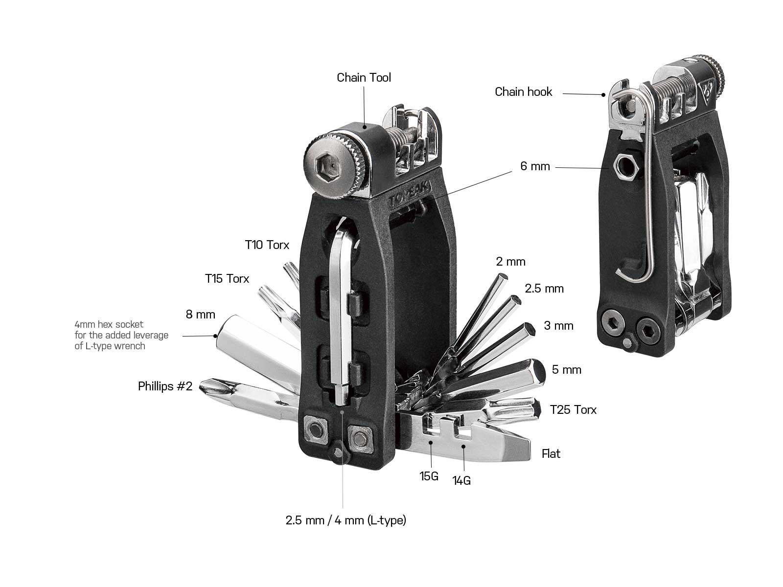 Topeak Ninja 16+ Mini Function Tool | Cycling Gears Hub - Cycling Gears Hub