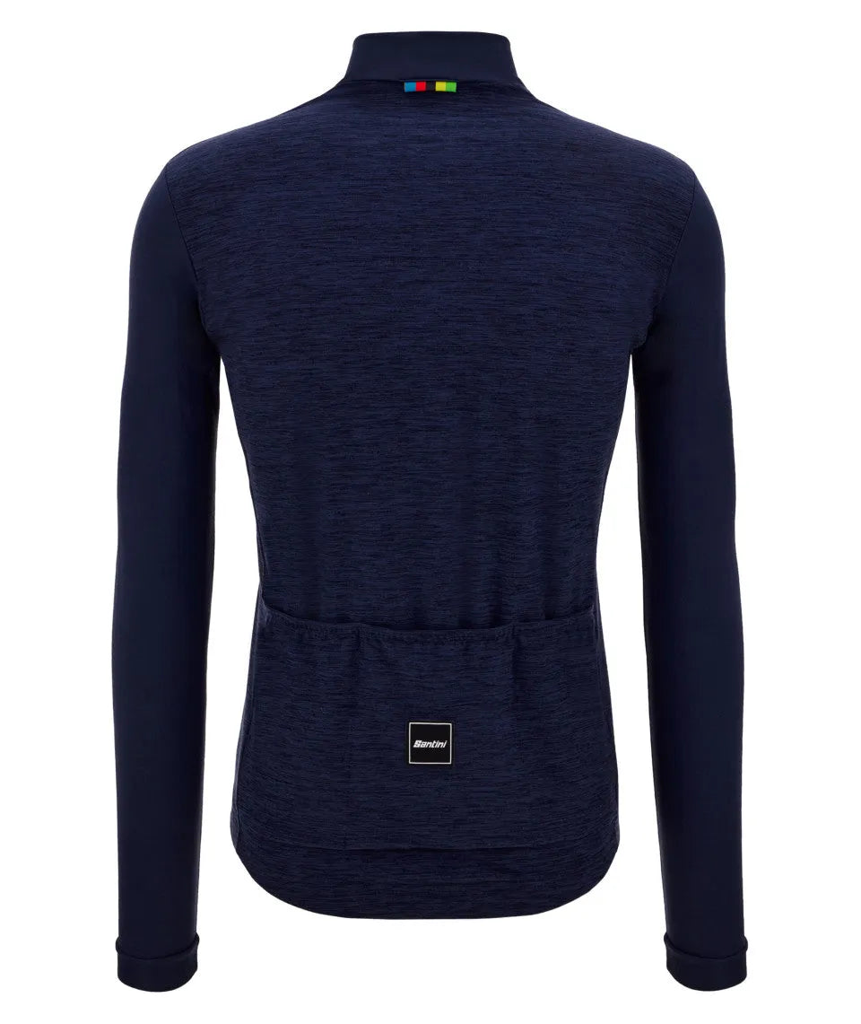 Santini UCI Official Pure Long Sleeve Men's Cycling Jersey (Navy Blue) | Cycling Gears Hub