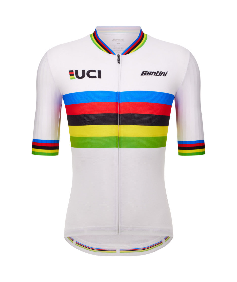 Santini UCI World Champion Unisex Cycling Jersey (Print) | Cycling Gears Hub