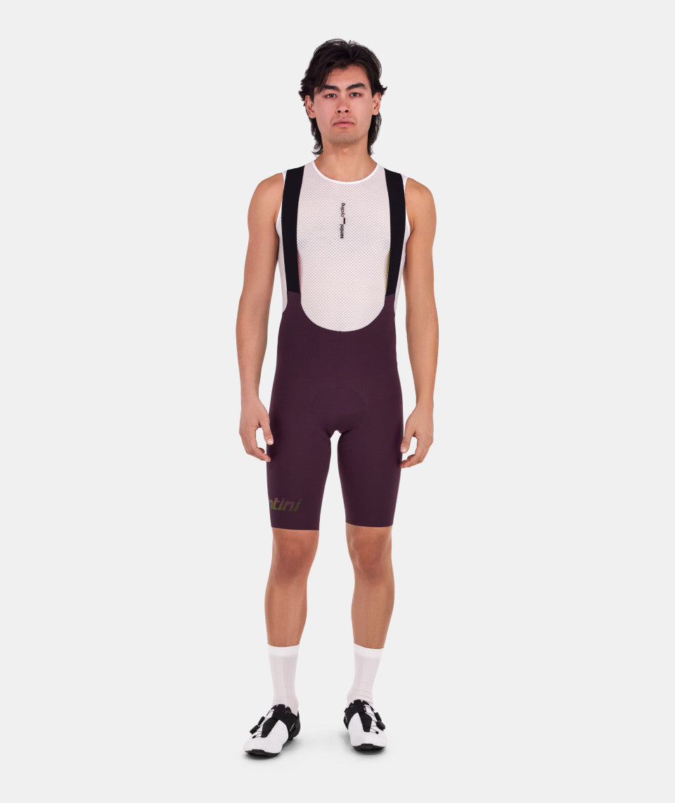 Santini Unico Edge Men's Cycling Bibshorts (Burgundy) | Cycling Gears Hub