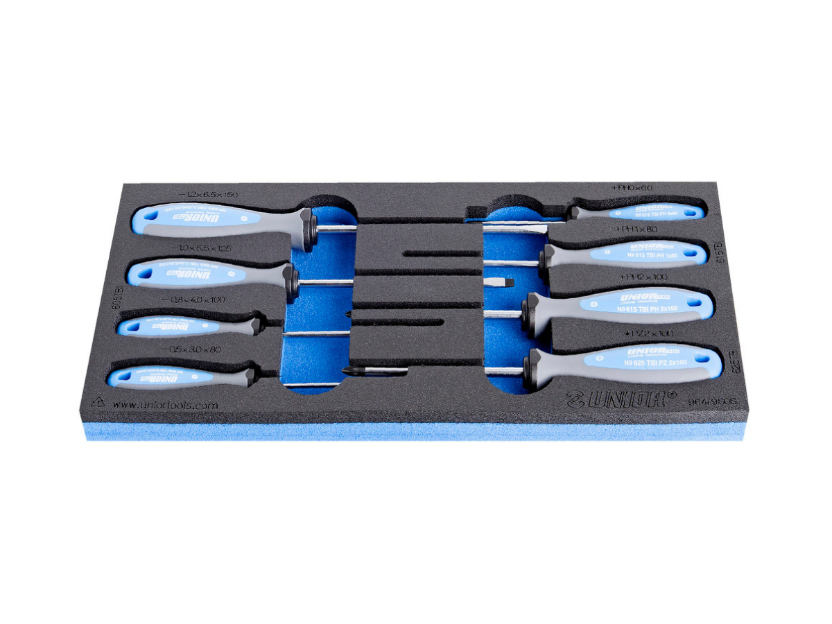 Unior 964/9SOS Set of TBI screwDrivers in SOS tool tray / 8
