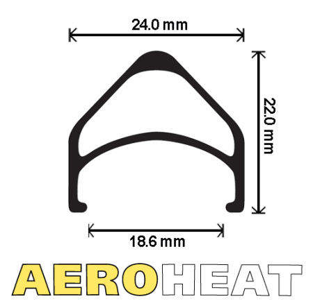 Velocity Aeroheat MSW 16" Rim Brake Rim (Black) | Cycling Gears Hub - Cycling Gears Hub