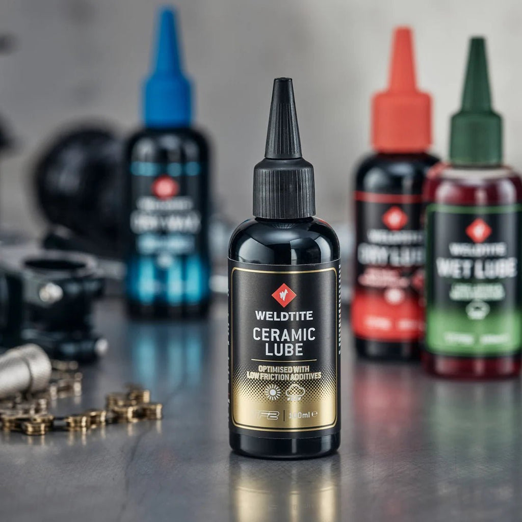 Weldtite Ceramic Lube 100ml – Elite Nanotech Chain Lubricant for Maximum Drivetrain Efficiency - Cycling Gears Hub