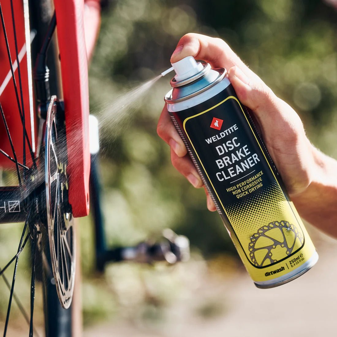 Weldtite Disc Brake Cleaner 400ml – Fast - Drying, Carbon - Safe Performance Cleaning Spray - Cycling Gears Hub