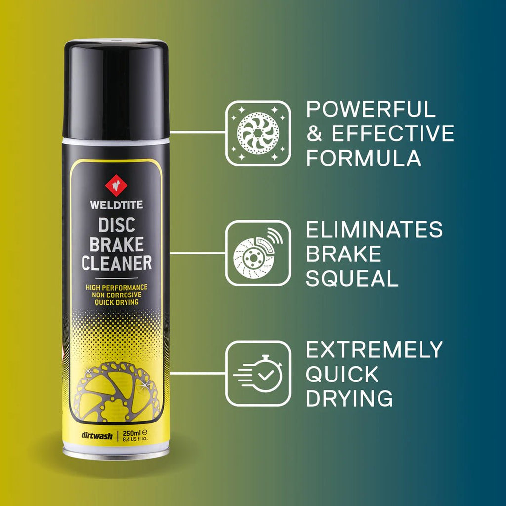 Weldtite Disc Brake Cleaner 400ml – Fast - Drying, Carbon - Safe Performance Cleaning Spray - Cycling Gears Hub