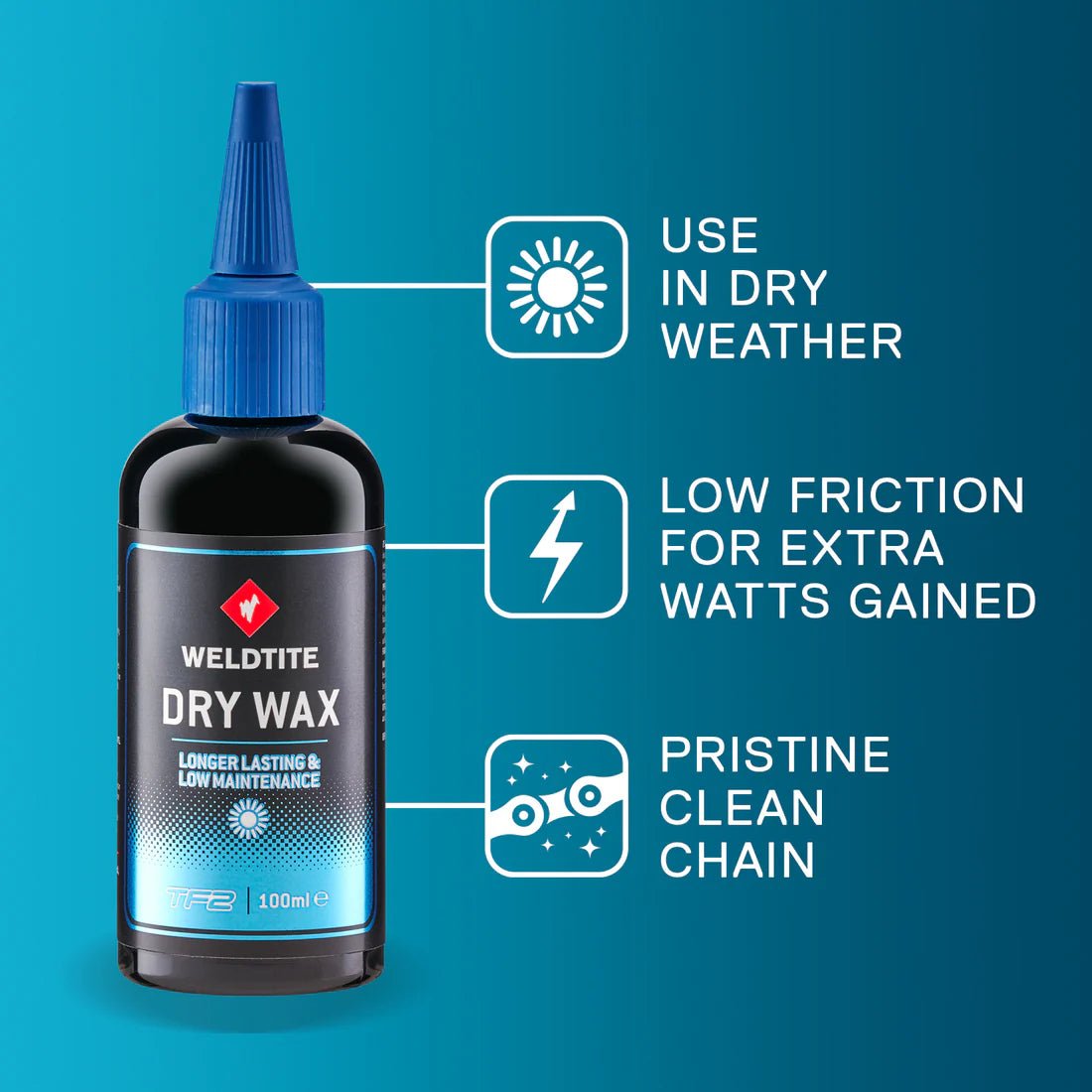 Weldtite TF2 Ultra Dry Chain Wax – 100 ml - Cycling Gears Hub