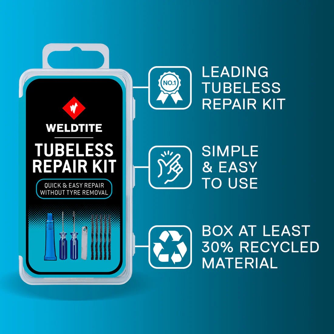 Weldtite Tubeless Tyre Repair Kit – Award - Winning Quick Fix for On - the - Go Punctures - Cycling Gears Hub
