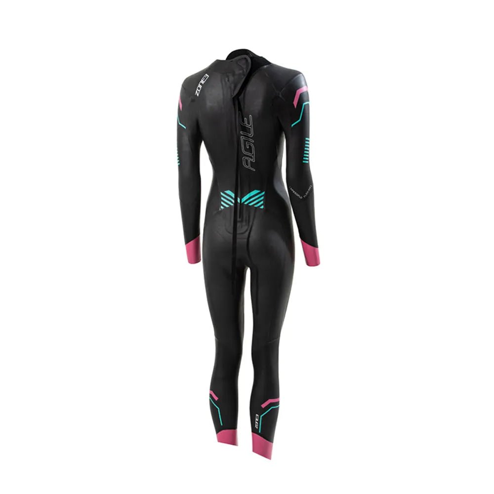Zone 3 Agile Women's Wetsuit (Black/Pink/Turquoise) | Cycling Gears Hub - Cycling Gears Hub